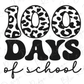 100 Days of School Leopard Print in Black and White Design Direct To Film (DTF) Transfer