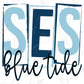 the word ses blue tale written in cursive writing