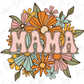 Mama Colorful Retro Floral Vintage Direct to Film (DTF) Transfer