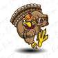 a turkey wearing a turkey hat and glasses