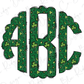 the letter b is made up of shamrock leaves