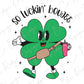 a shamrock with a baseball bat and a cup