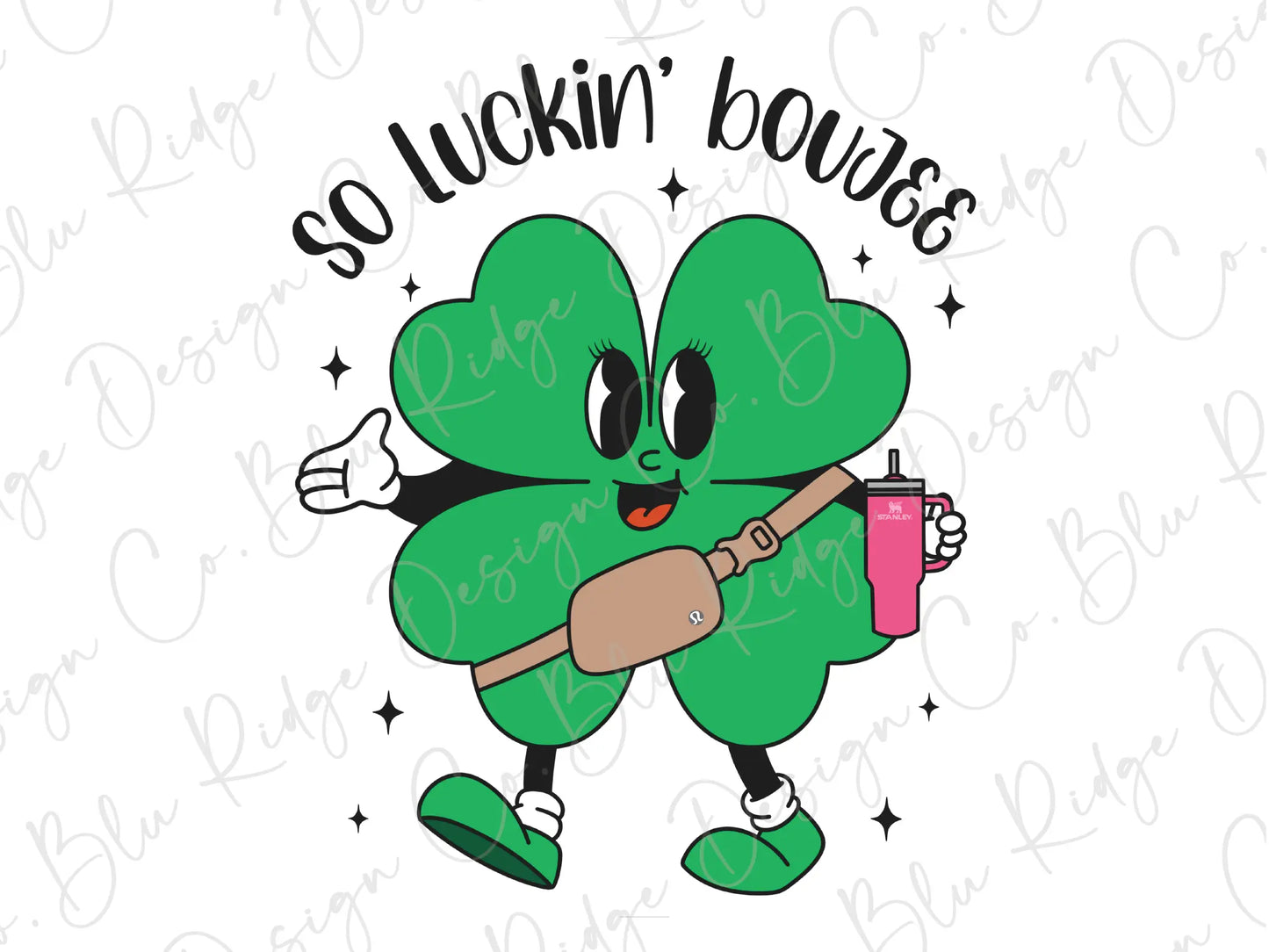 a shamrock with a baseball bat and a cup