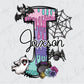 Kids Spooky Halloween Dripping Letter Personalized with Name Direct To Film (DTF) Transfer