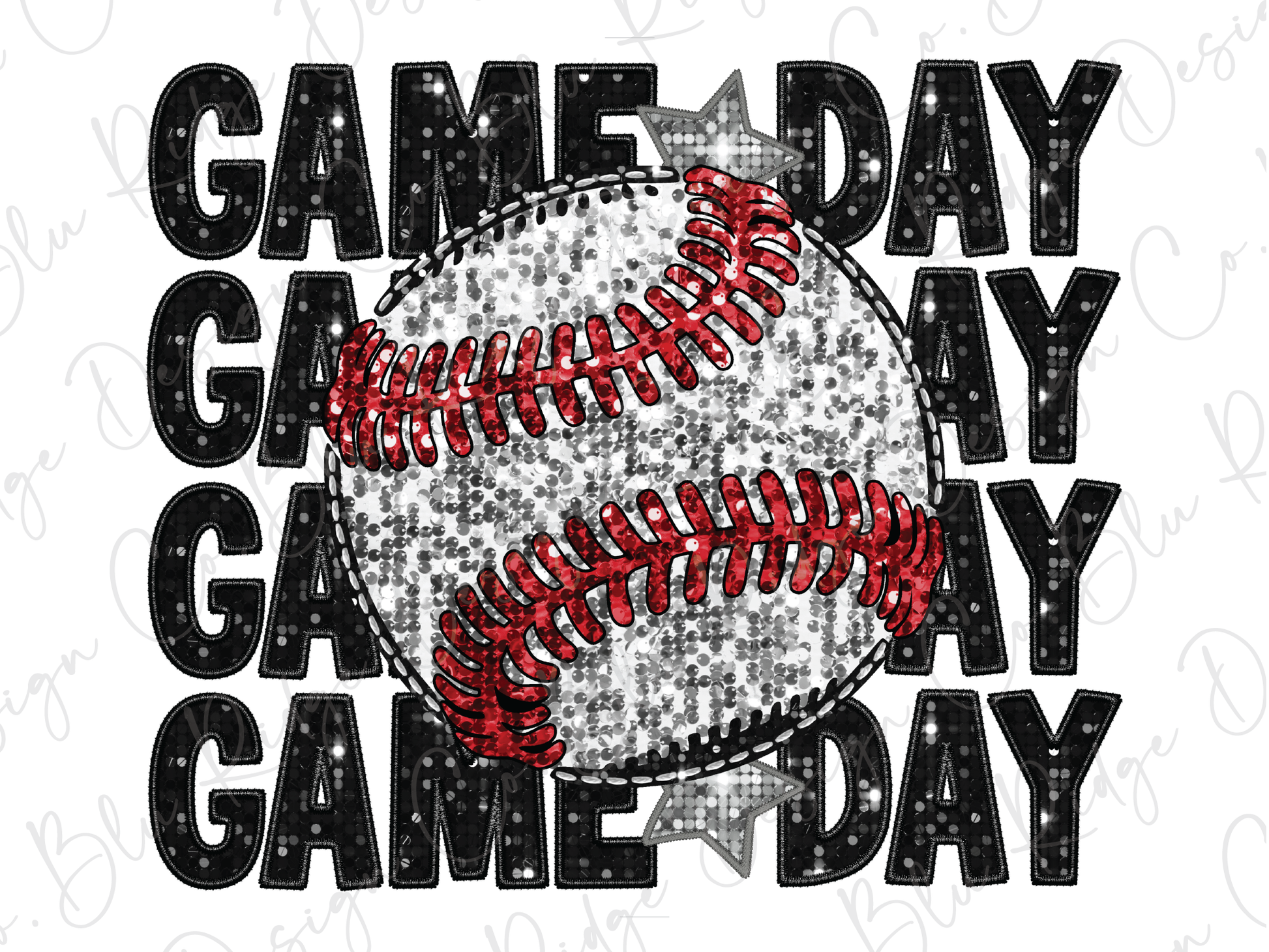 a baseball with the words game day on it