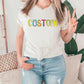 a woman wearing a t - shirt that says custom