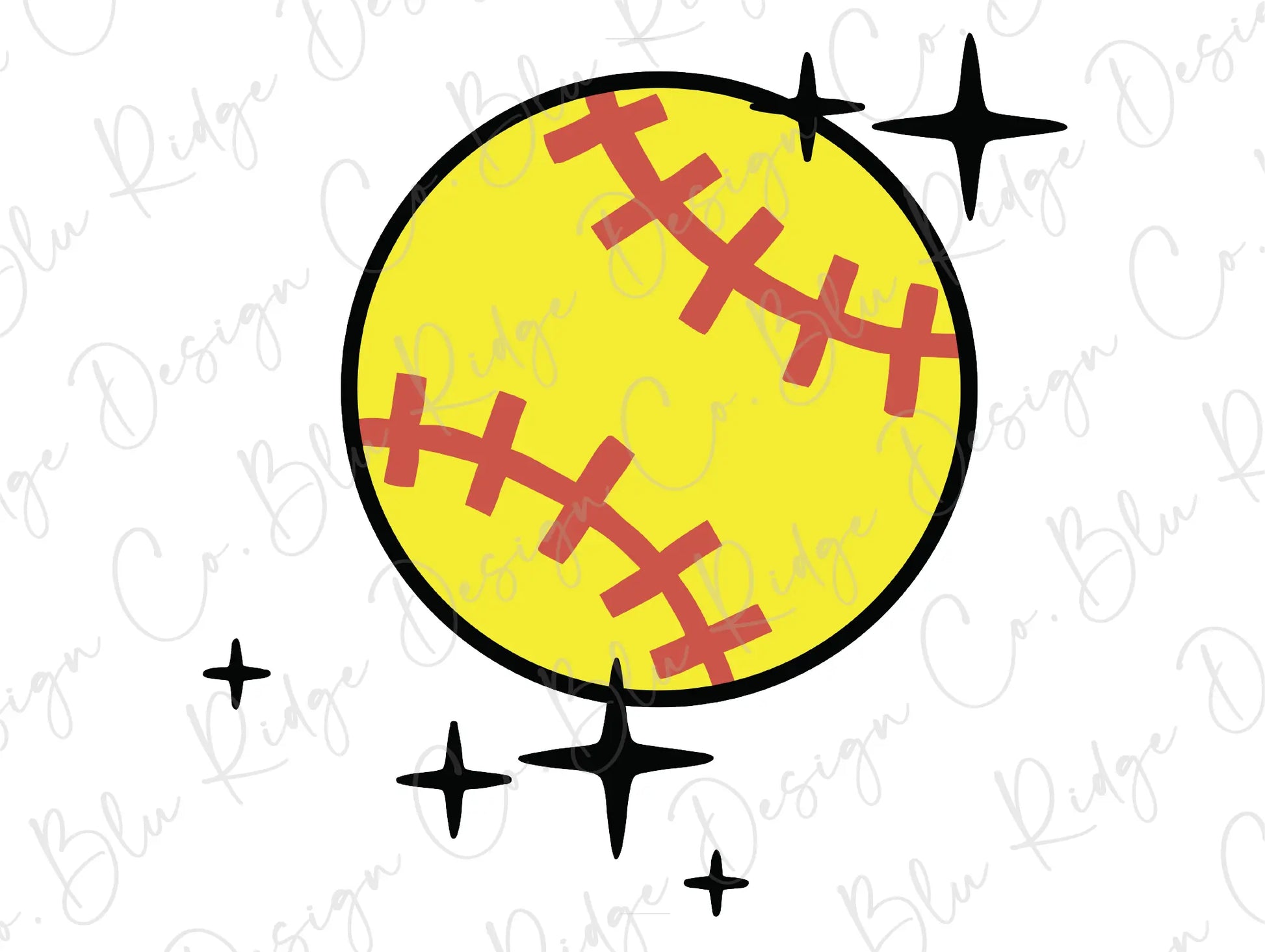 Softball Silhouette. Great for Softball Season or Sports Club Attire. Direct To Film (DTF) Transfer BluRidgeDesignCo