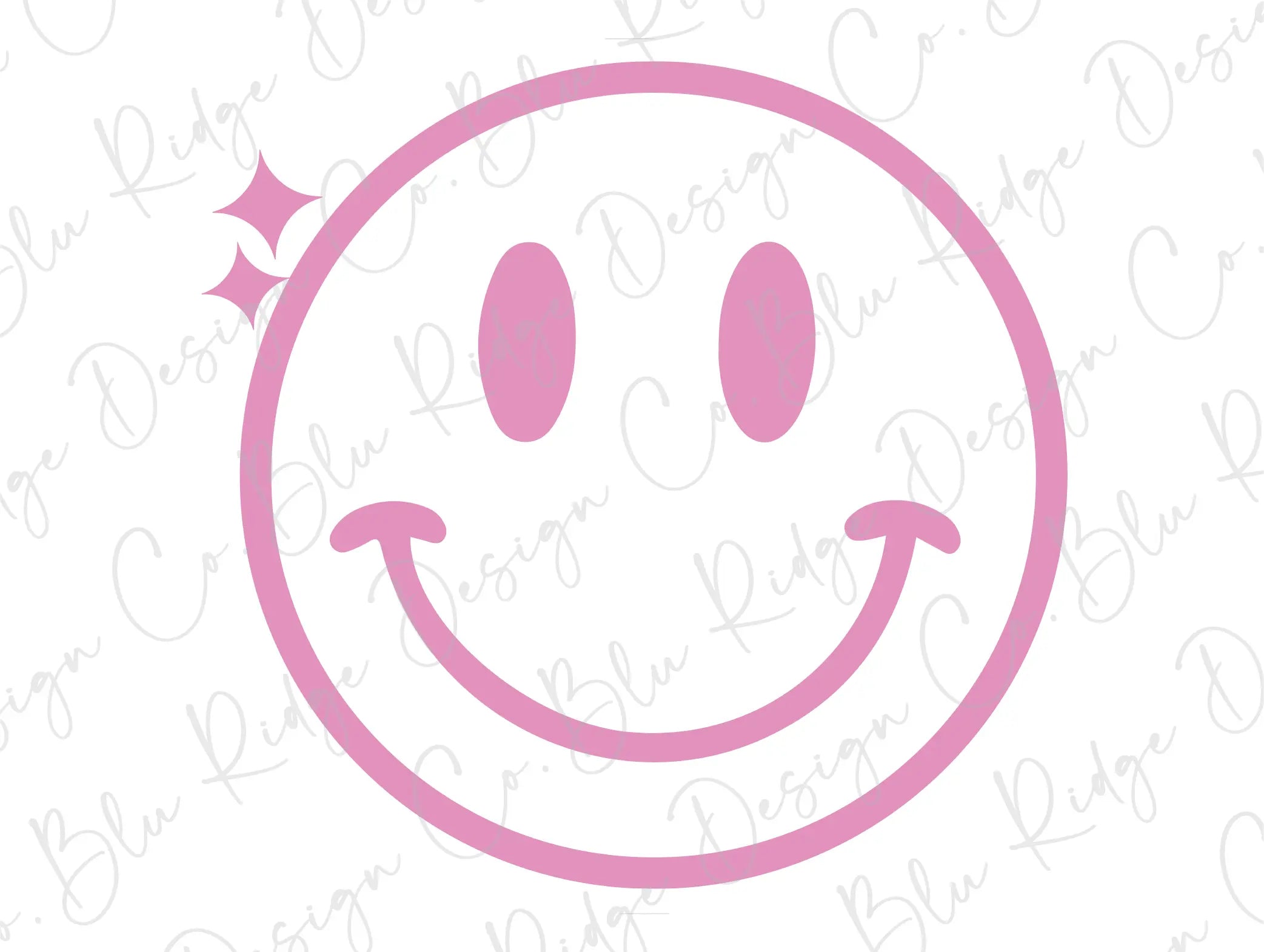 Pink Smiley Face With Stars. Retro Pink Happy Face With Stars. Direct ...