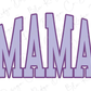 the word mamma in purple on a white background