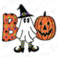 Boo Halloween Witch Ghost Design Direct To Film (DTF) Transfer