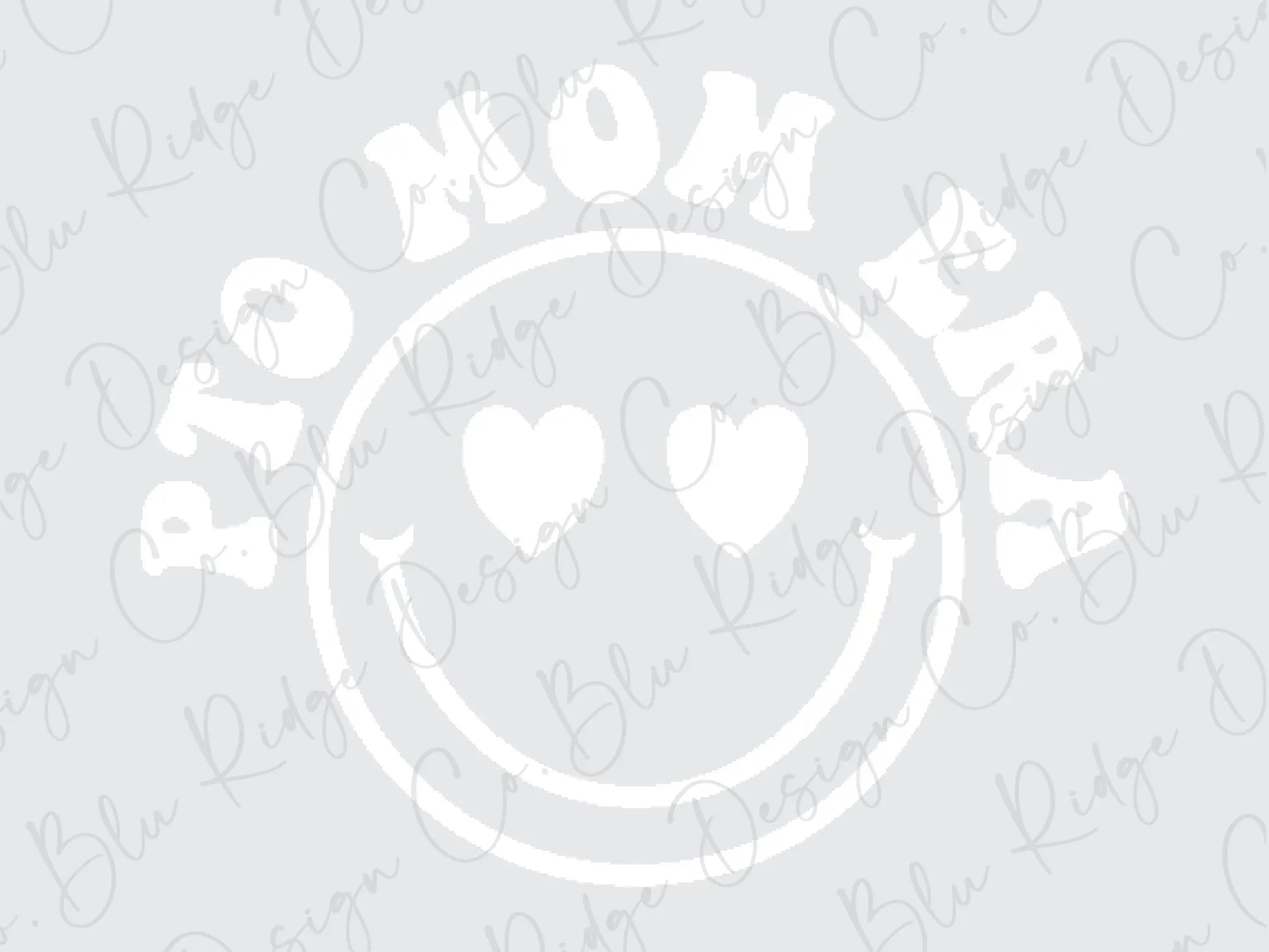 PTO Mom Era Retro Groovy Smiley Face with Hearts Direct To Film (DTF) Transfer BluRidgeDesignCo