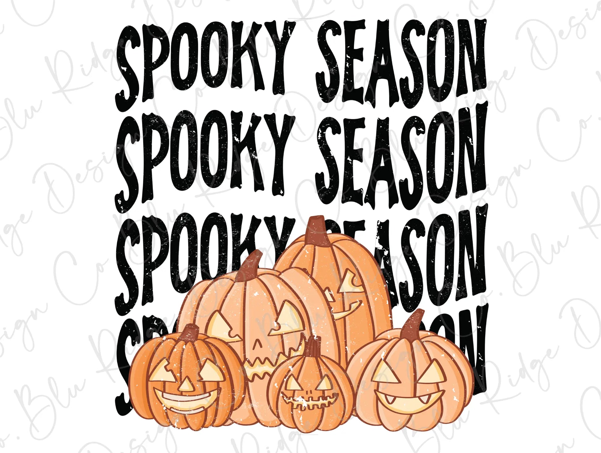 Spooky Season Vintage Halloween Pumpkin Family Design Direct To Film (DTF) Transfer BluRidgeDesignCo