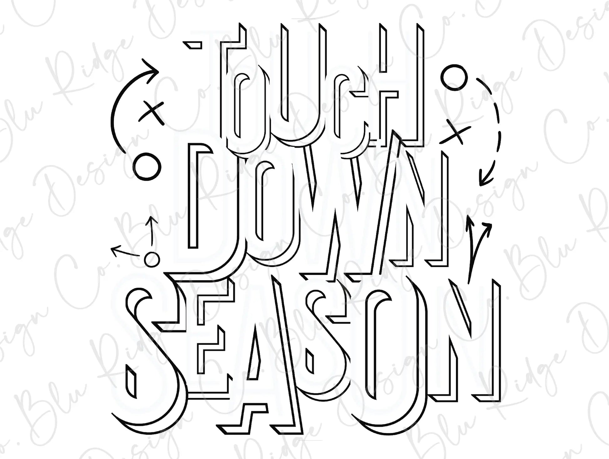 Touchdown Season Football Direct to Film (DTF) Transfer BluRidgeDesignCo