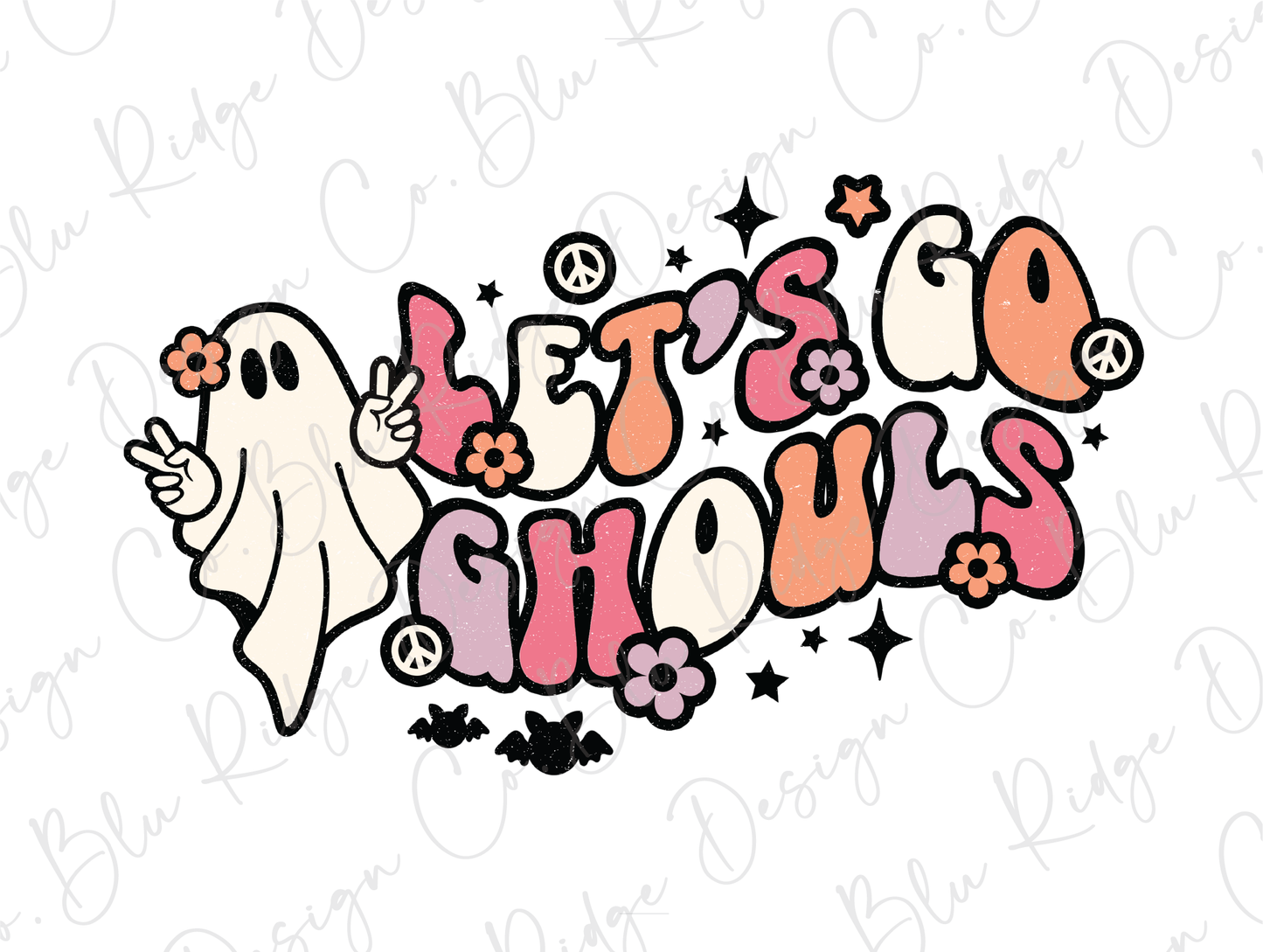 Let's Go Ghouls Cute Halloween Direct To Film (DTF) Transfers