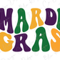 Mardi Gras Wavy Stacked Groovy Design Direct To Film (DTF) Transfers