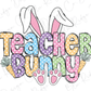 a teacher bunny svg file with polka dots