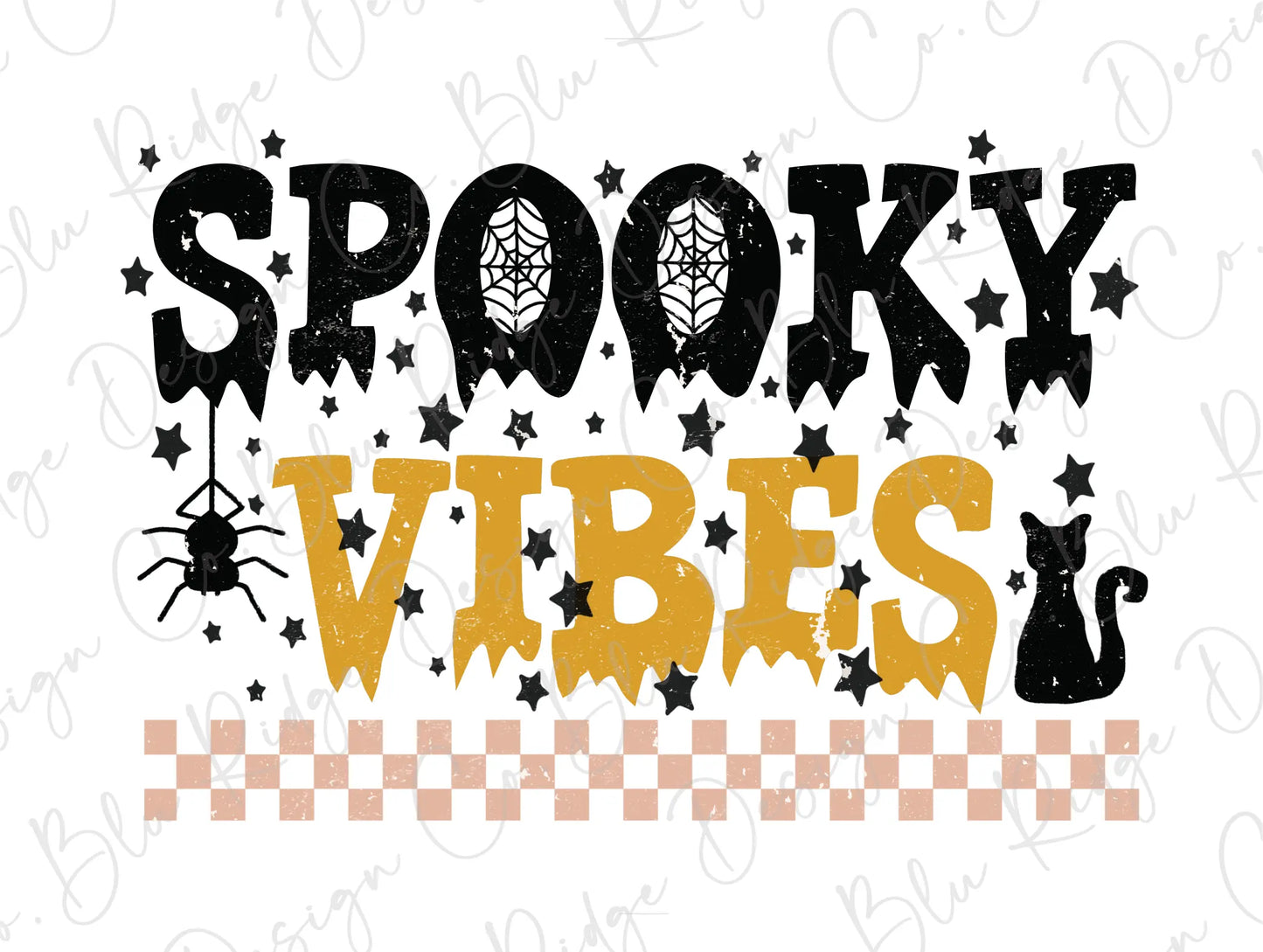 Spooky Vibes Trendy Halloween Design Direct To Film (DTF) Transfer