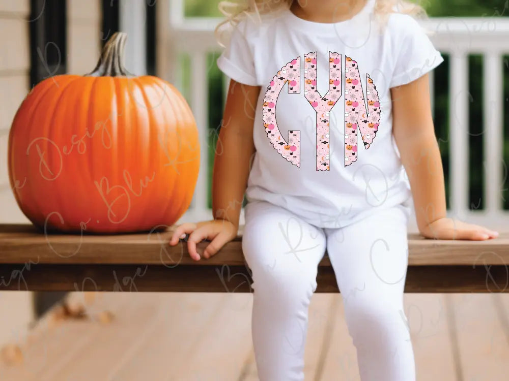 Halloween Girls Personalized Monogram Design Direct To Film (DTF) Transfer BluRidgeDesignCo