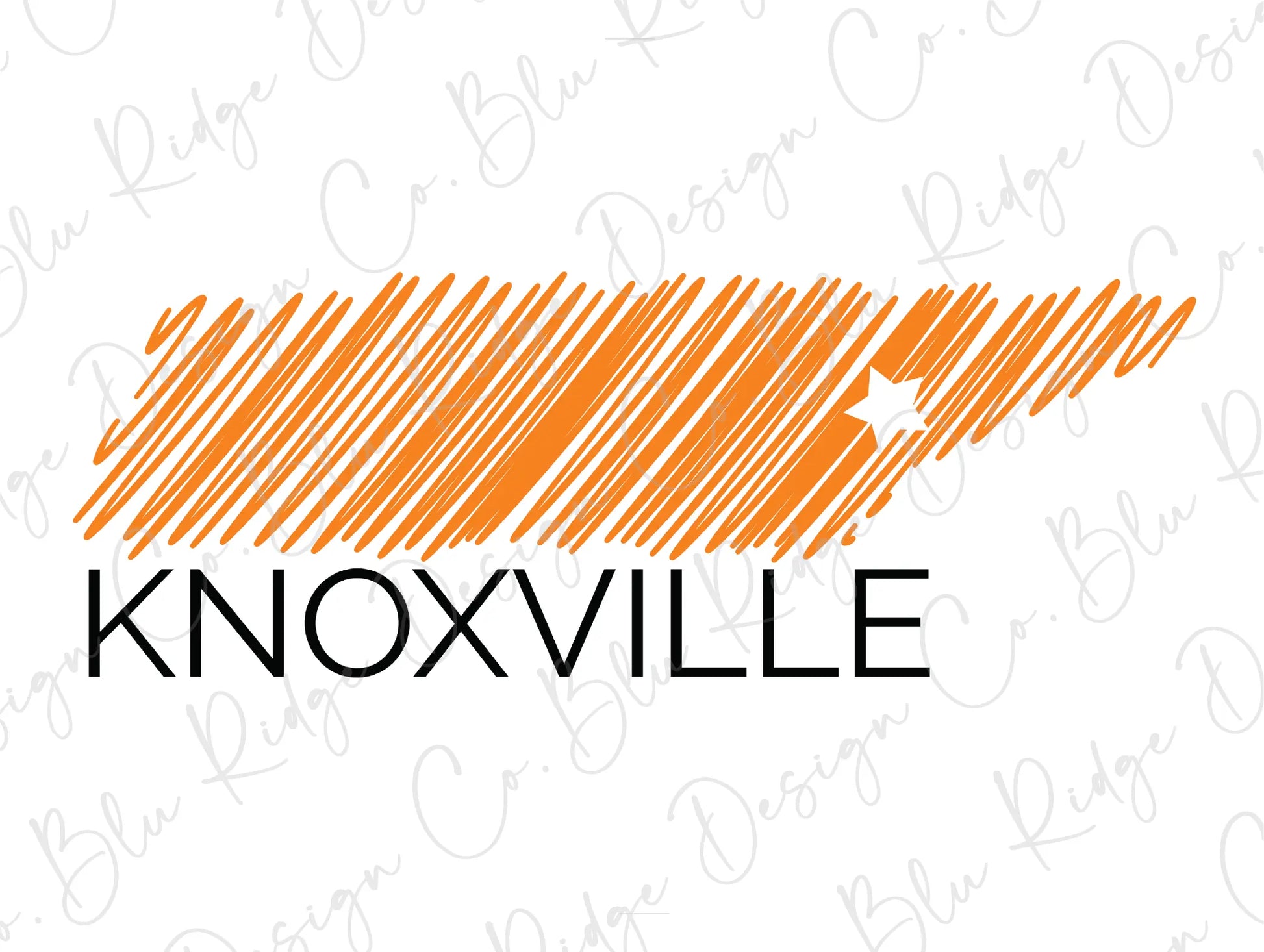 Tennessee Knoxville State Sketch Direct To Film (DTF) Transfer BluRidgeDesignCo