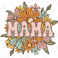 Mama Colorful Retro Floral Vintage Direct to Film (DTF) Transfer