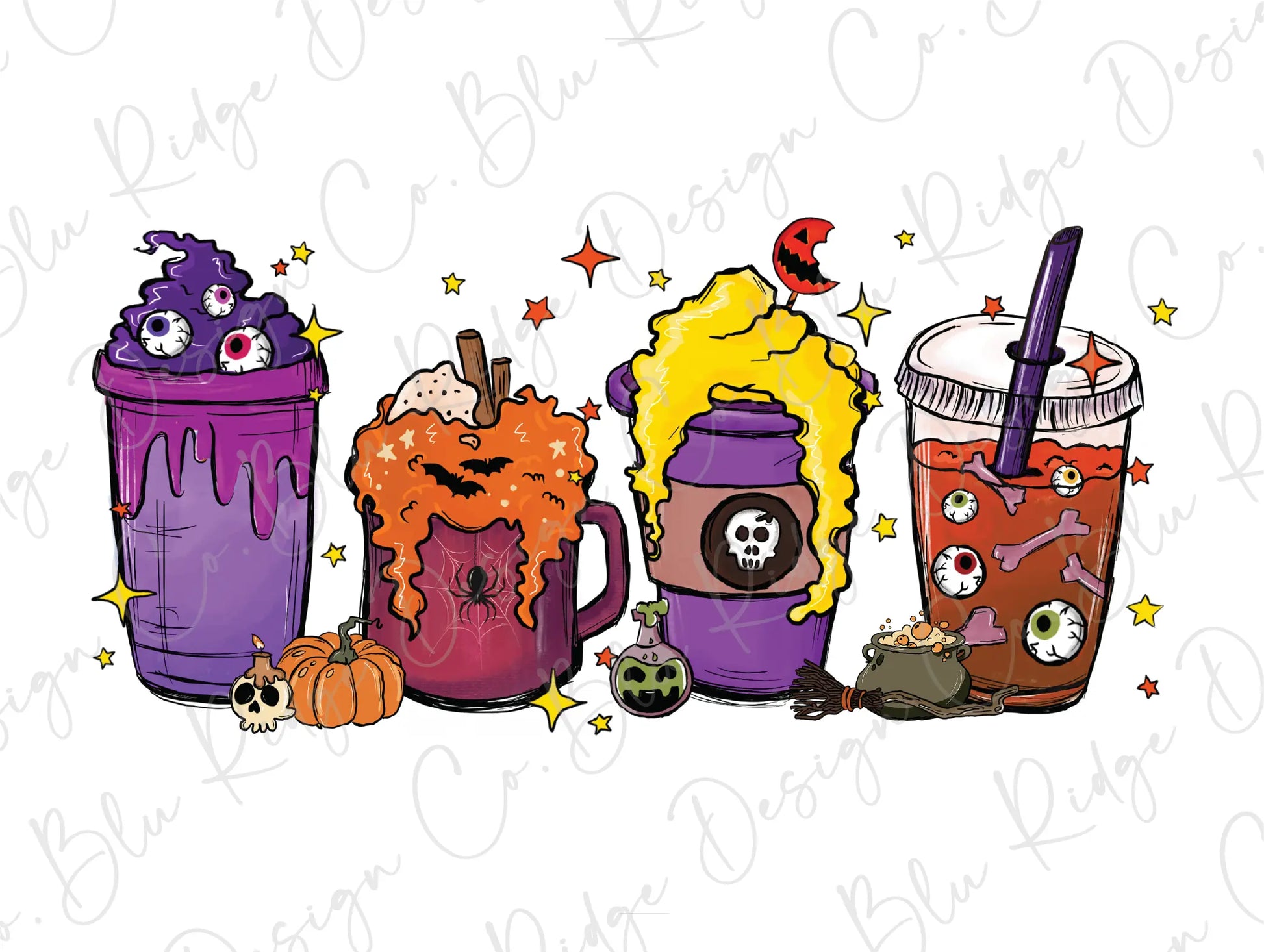 Hocus Pocus Halloween Coffee Direct To Film (DTF) Transfer BluRidgeDesignCo