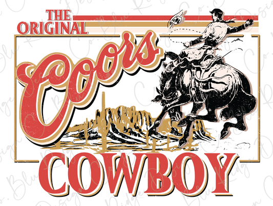 The Original Coors Cowboy Vintage Design Direct To Film (DTF) Transfer