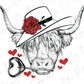 Valentines Day Highland Farm Cow Country Cowgirl Valentines Direct To Film (DTF) Transfer