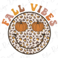 Fall Vibes Leopard Smiley Face Boho Pumpkin Sunglasses Direct To Film (DTF) Transfer