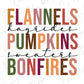 Flannels, Hayrides, Bonfires and Pumpkins Fall Boho Direct To Film (DTF) Transfer BluRidgeDesignCo