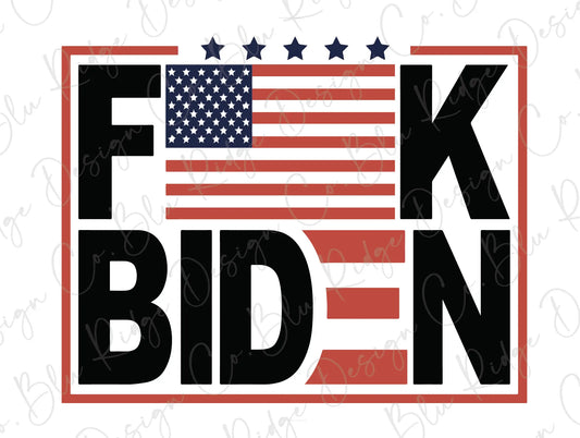 FJB American Flag White or Black Letters Direct To Film (DTF) Transfer BluRidgeDesignCo