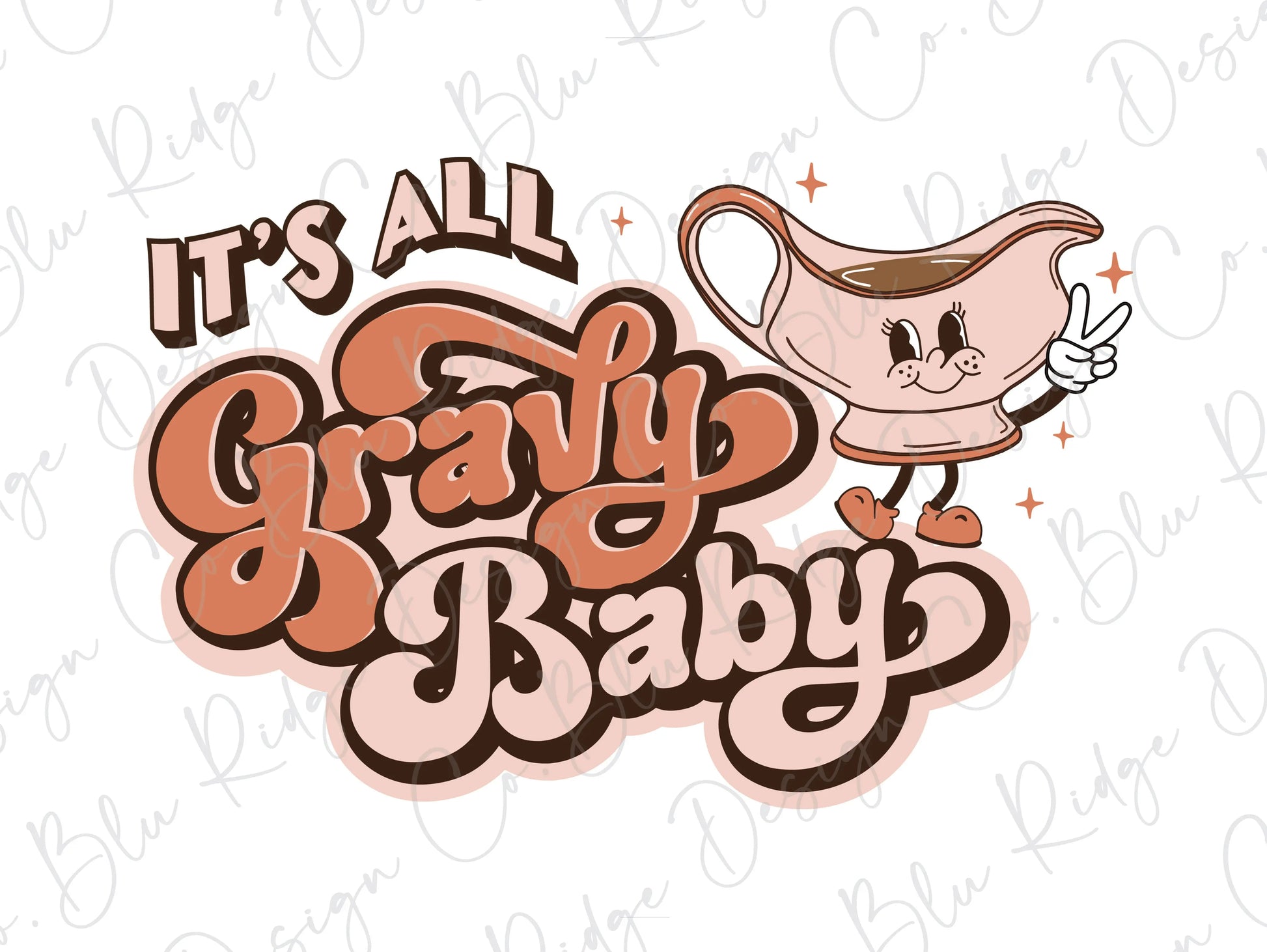 It's all Gravy baby Boho Thanksgiving Food Direct To Film (DTF) Transfer BluRidgeDesignCo