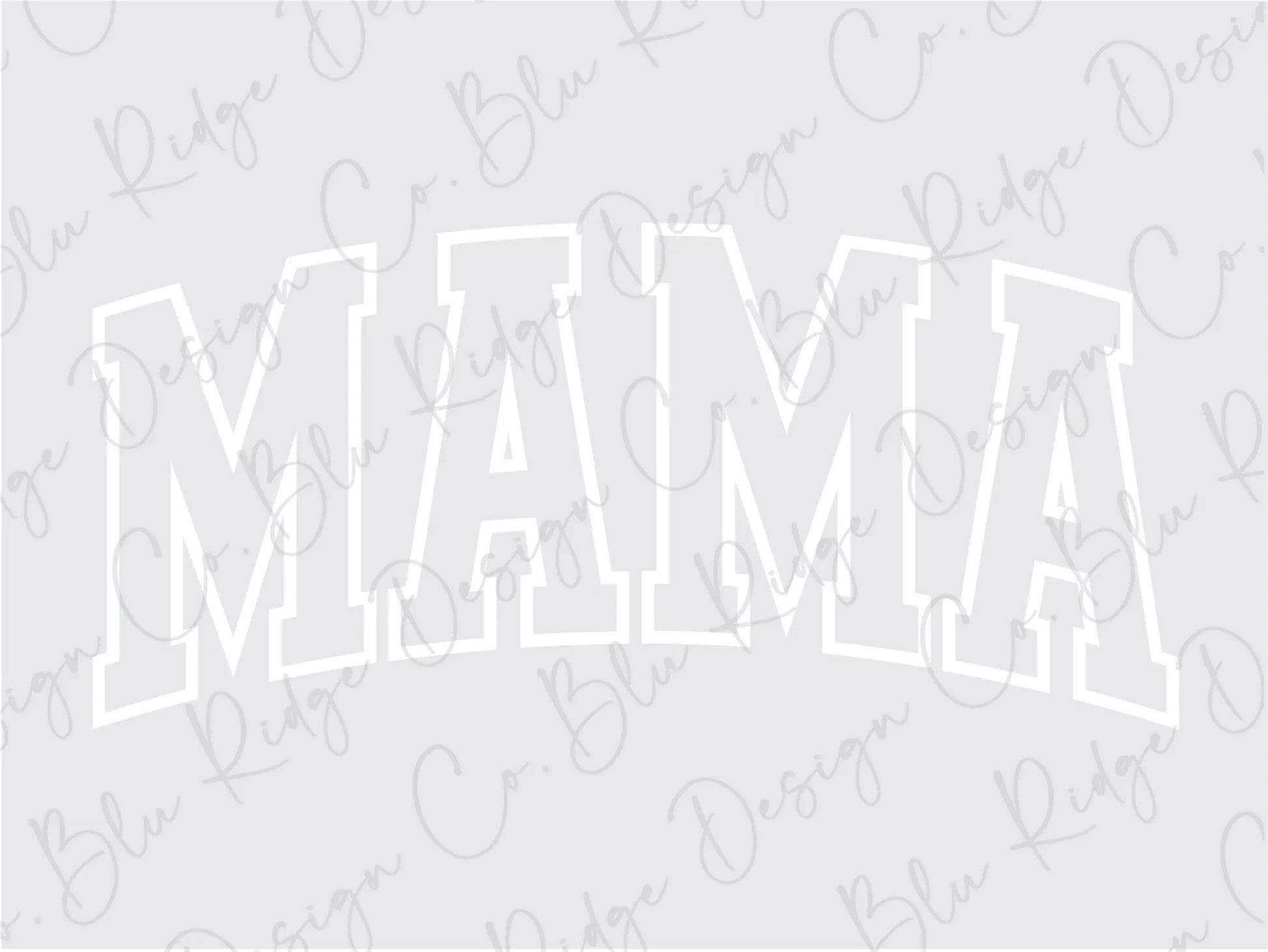 Mama Varsity Silhouette Design Direct To Film (DTF) Transfer BluRidgeDesignCo