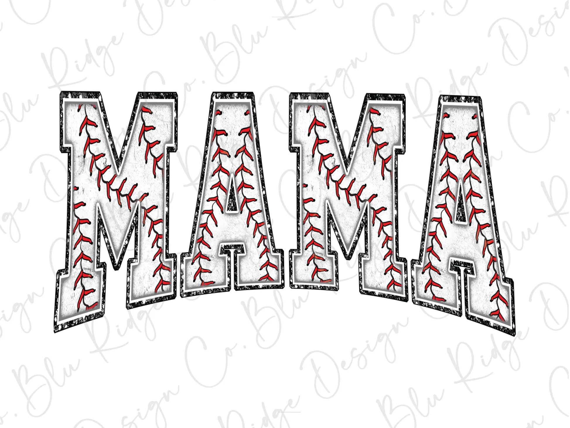 the word mama with a baseball pattern on it