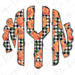 Fall Pumpkins with Black Plaid Personalized Monogram Design Direct To Film (DTF) Transfer