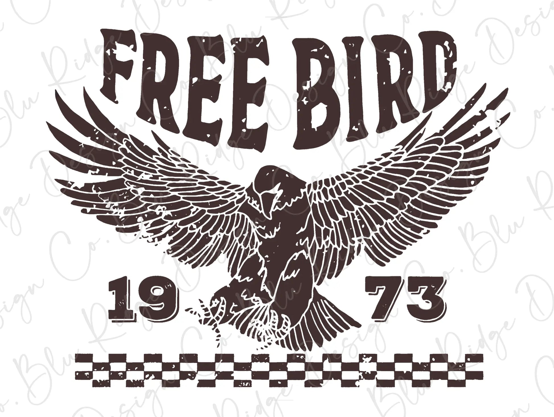 Freebird 1973 Eagle Direct to Film (DTF) Transfer BluRidgeDesignCo