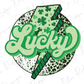 Lucky Lightning Bolt St Patrick's Day Retro Leopard Design Direct To Film (DTF) Transfer