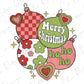 merry christmas ornaments with hearts and stars