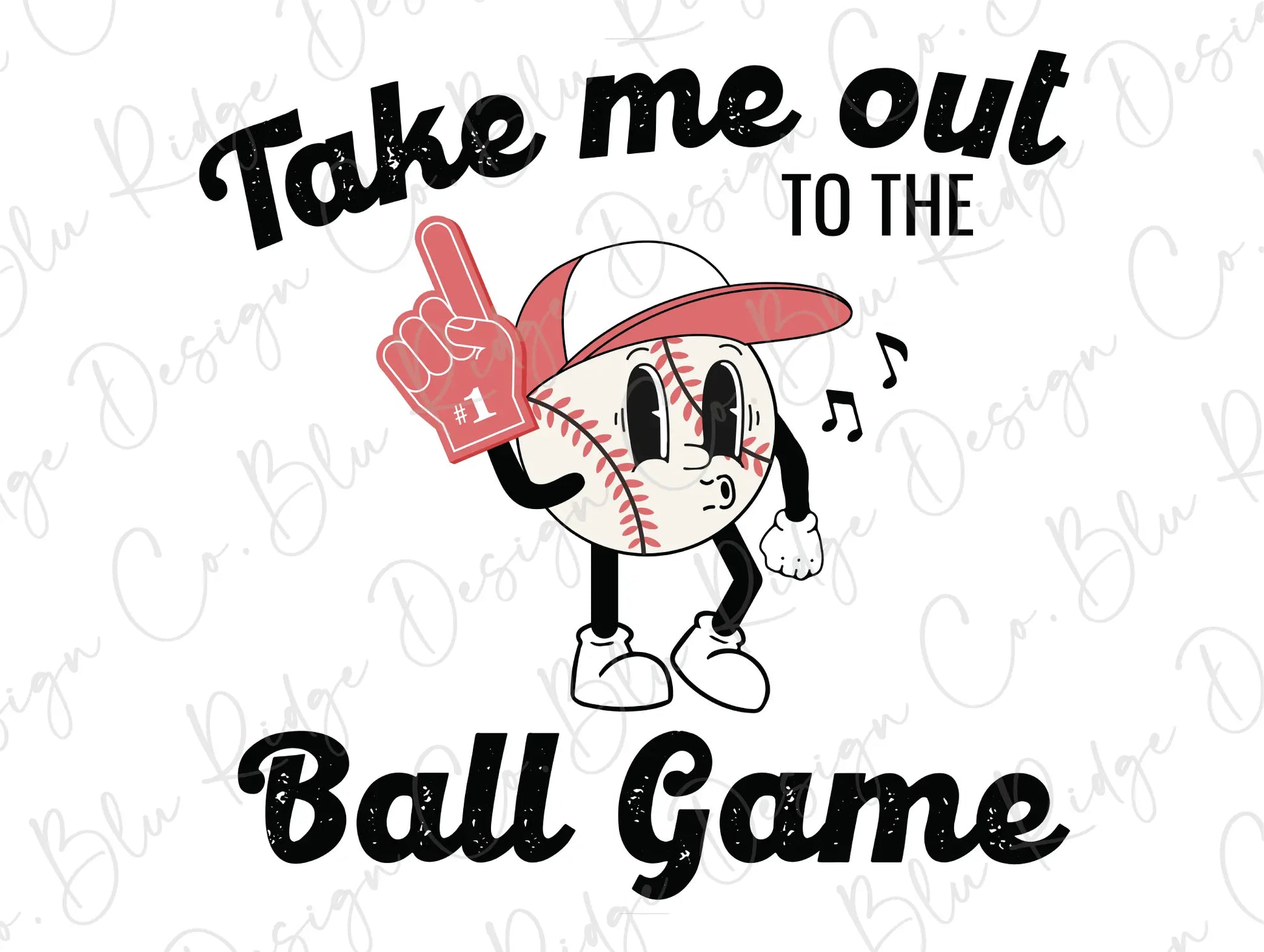 Retro Take Me Out To The Ballgame Baseball Direct to Film (DTF) Transfer BluRidgeDesignCo