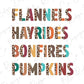 Leopard Flannels, Hayrides, Bonfires and Pumpkins Fall Boho Direct To Film (DTF) Transfer