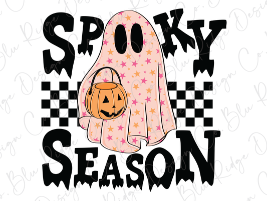 Spooky Season Cute Ghost and Pumpkin Design Direct To Film (DTF) Transfer