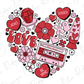 Valentine's Day Red and Pink Love Song Conversation Heart Floral Direct to Film (DTF) Transfer