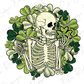 Retro Lucky Clover St Patricks Day Skeleton Direct To Film (DTF) Transfer