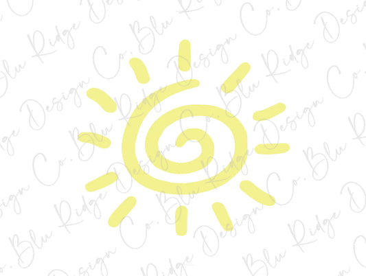 Swirly Sun Shine Summer Pocket Design Direct to Film (DTF) Transfer BluRidgeDesignCo