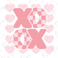 XOXO Pink Hearts Girls Valentine's Day Direct to Film (DTF) Transfer
