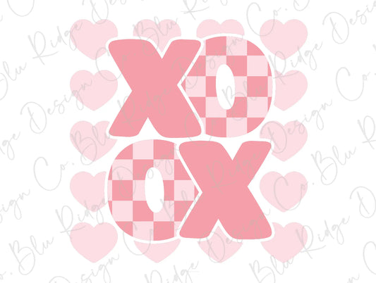 XOXO Pink Hearts Girls Valentine's Day Direct to Film (DTF) Transfer BluRidgeDesignCo