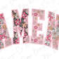 the word mem is made up of flowers and leaves