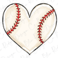 Baseball Heart Direct To Film (DTF) Transfer