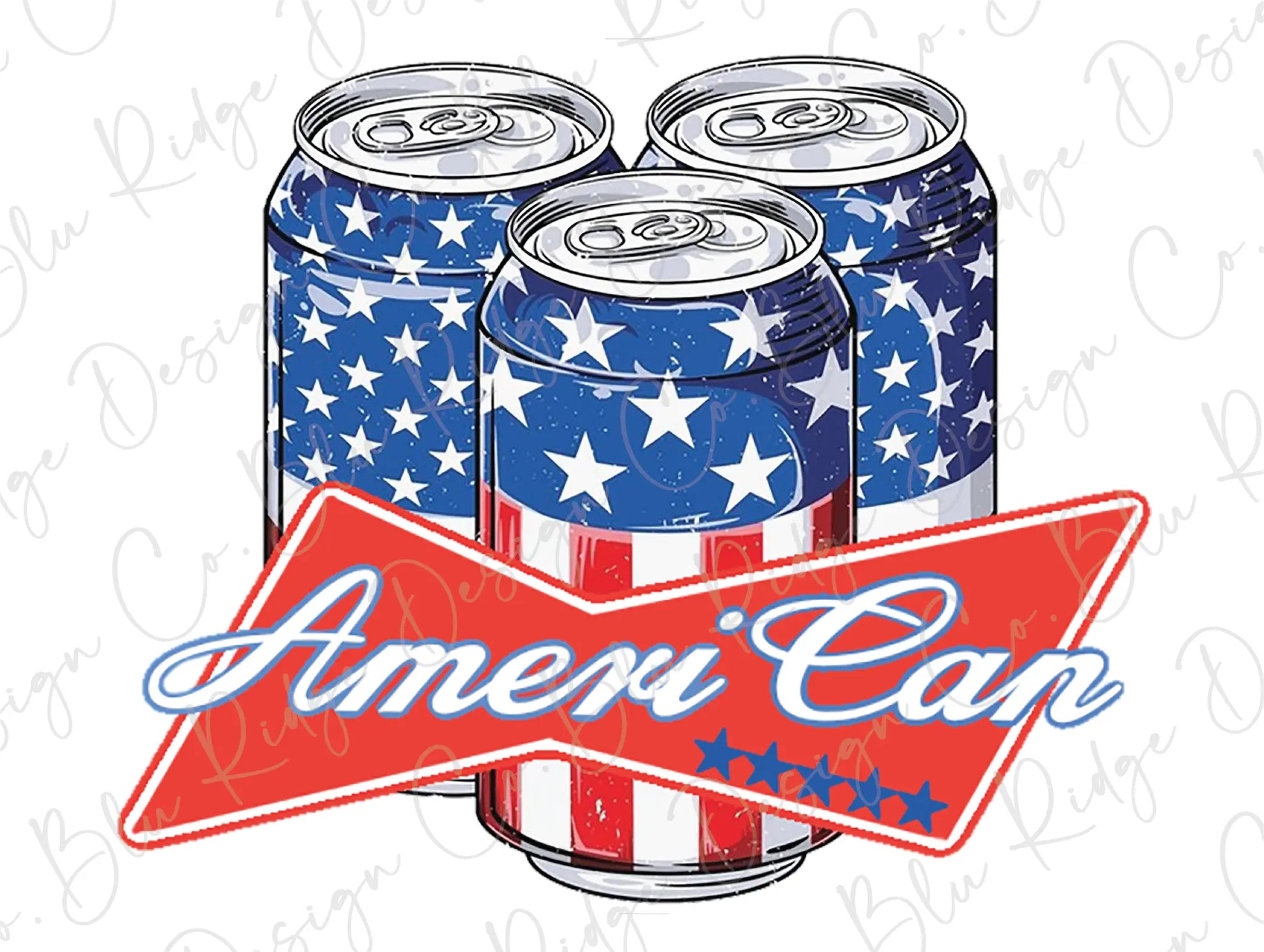 Ameri'Can 4th of July Direct To Film (DTF) Transfer BluRidgeDesignCo