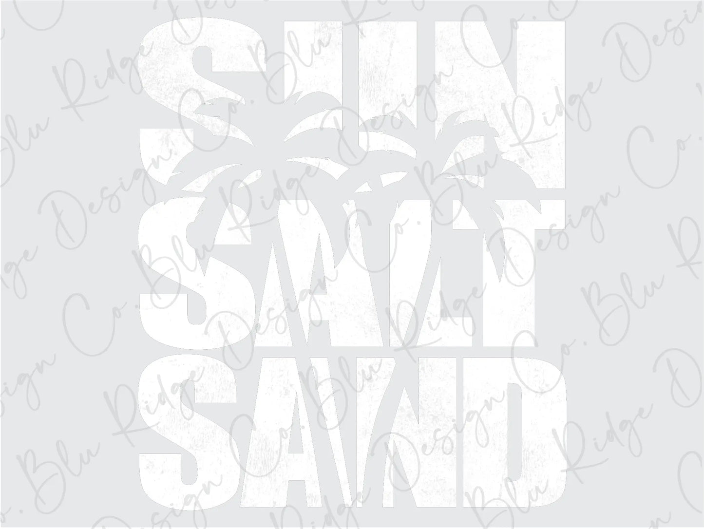 Sun Salt Sand Palm Tree Direct to Film (DTF) Transfer BluRidgeDesignCo