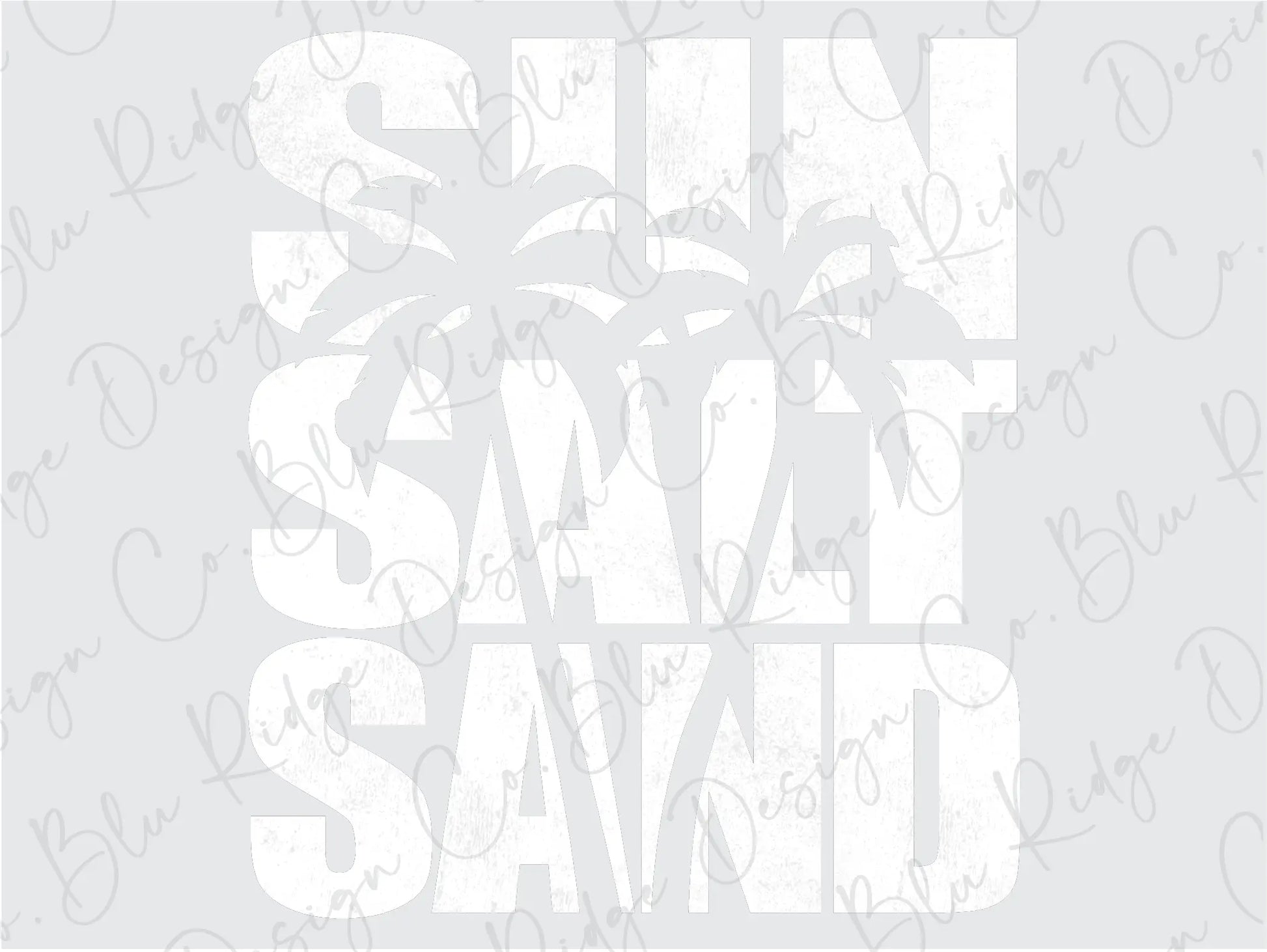 Sun Salt Sand Palm Tree Direct to Film (DTF) Transfer BluRidgeDesignCo